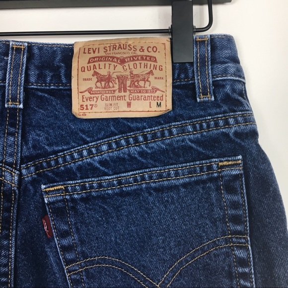 VTG LEVI 517 SLIM FIT BOOT CUT 100% COTTON DENIM - Picture 5 of 5